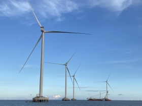 Nhà máy Điện gió V1-3 Bến Tre chính thức phát điện Turbine đầu tiên và hòa lưới điện Quốc gia